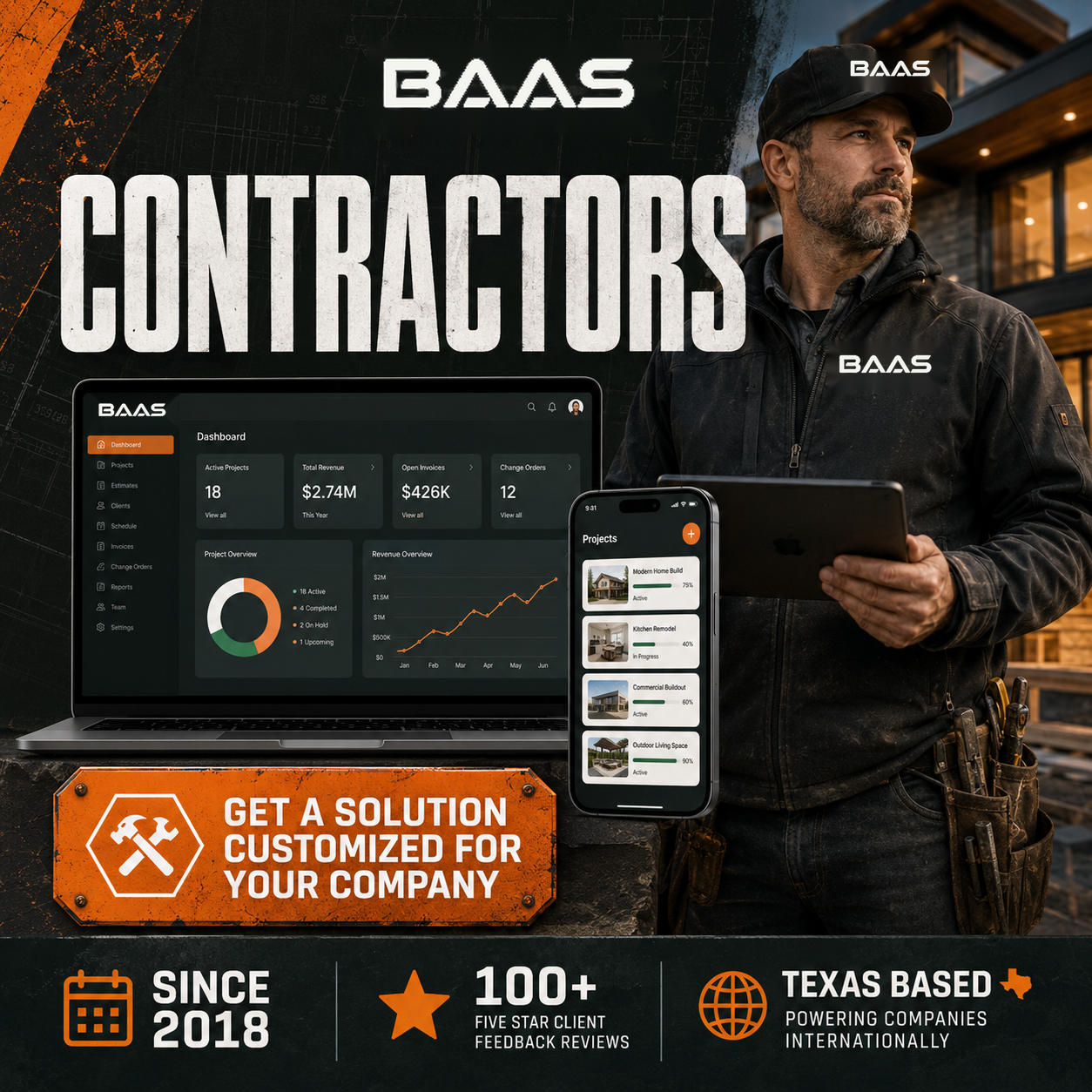 Contractors industry illustration