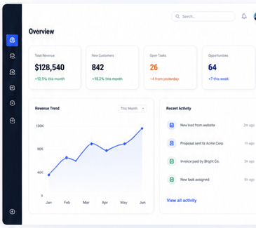 A custom BAAS business operations dashboard